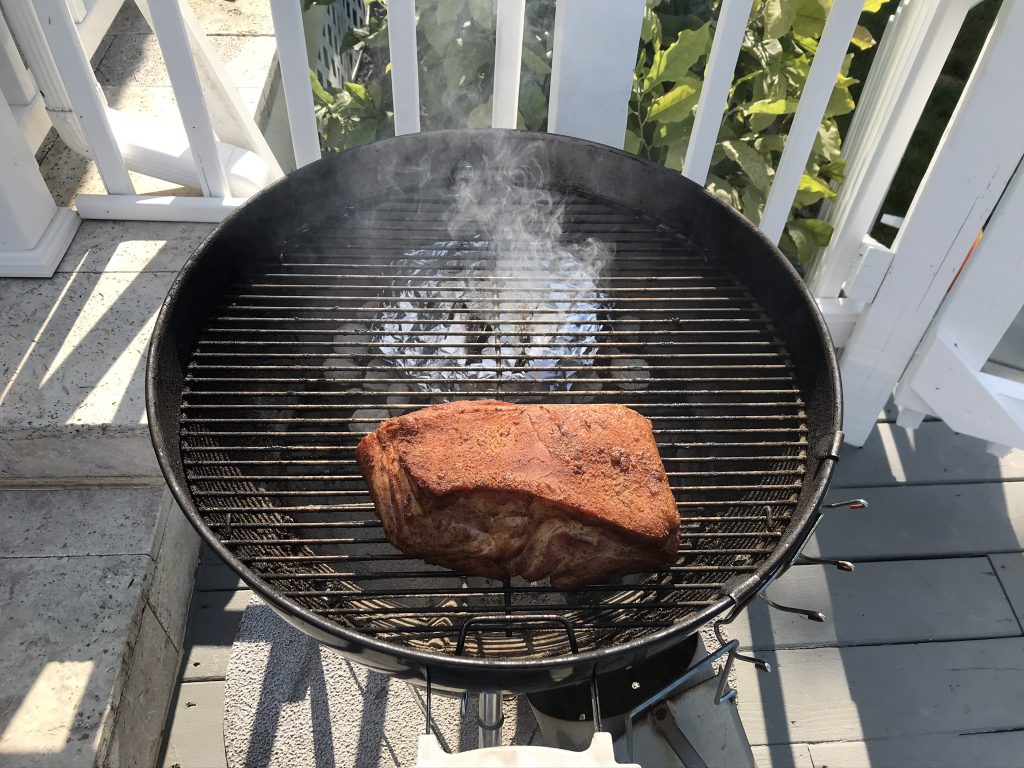 South Carolina Pulled Pork Smoking On The Grill