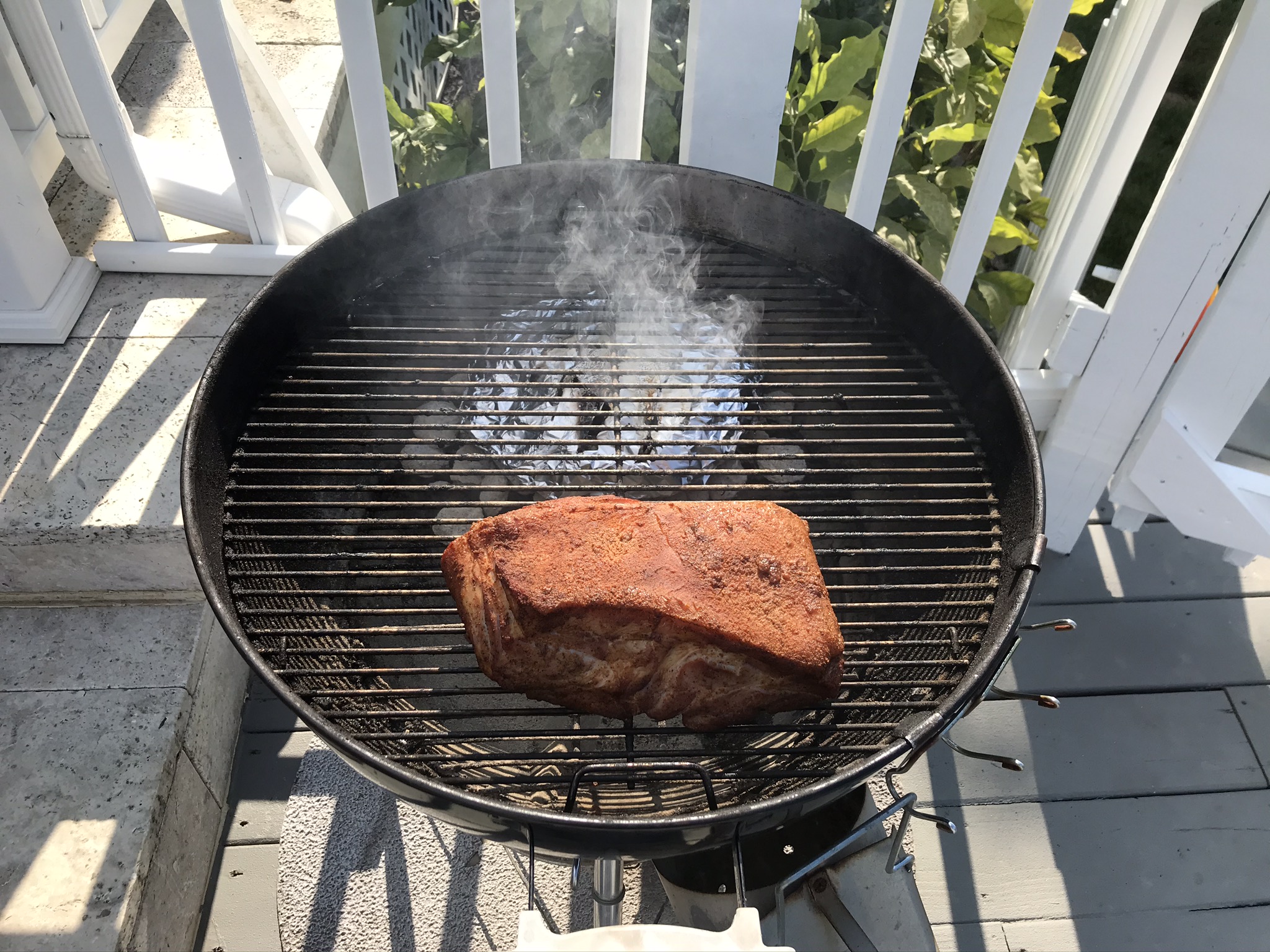 South Carolina Pulled Pork Smoking On The Grill
