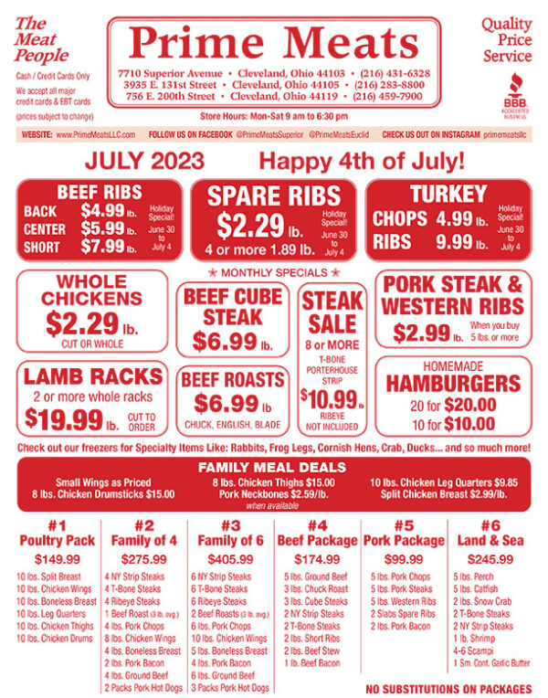 Prime Meats Specialty Market Butcher Meat Market Cleveland, Ohio