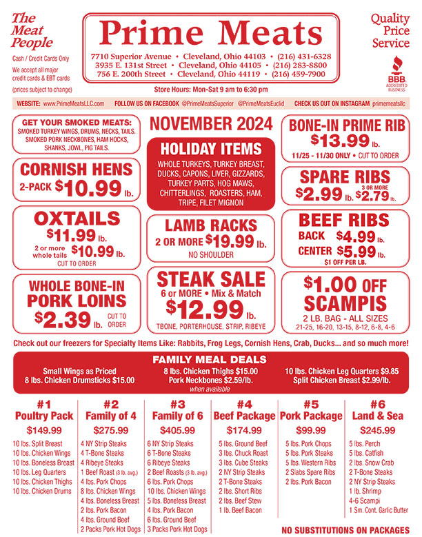 Prime Meats Specials November 2024 Page 1