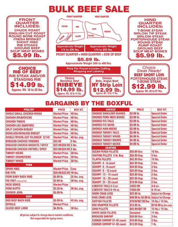 Prime Meats March Specials